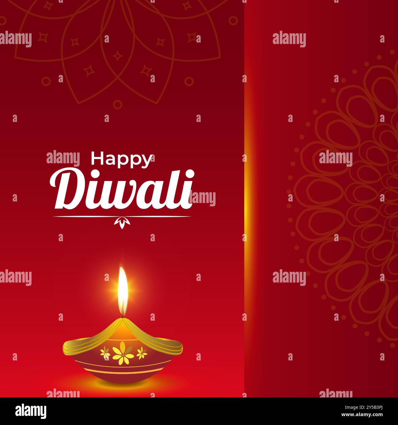 Illustrazione vettoriale del modello di feed dei social media Happy Diwali Illustrazione Vettoriale