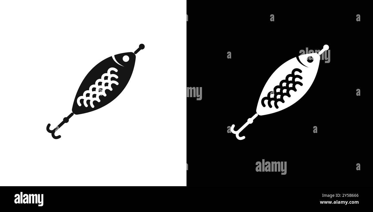 Set di logo vettoriali icona Minnow pesca esca o gruppo pacchetto Illustrazione Vettoriale