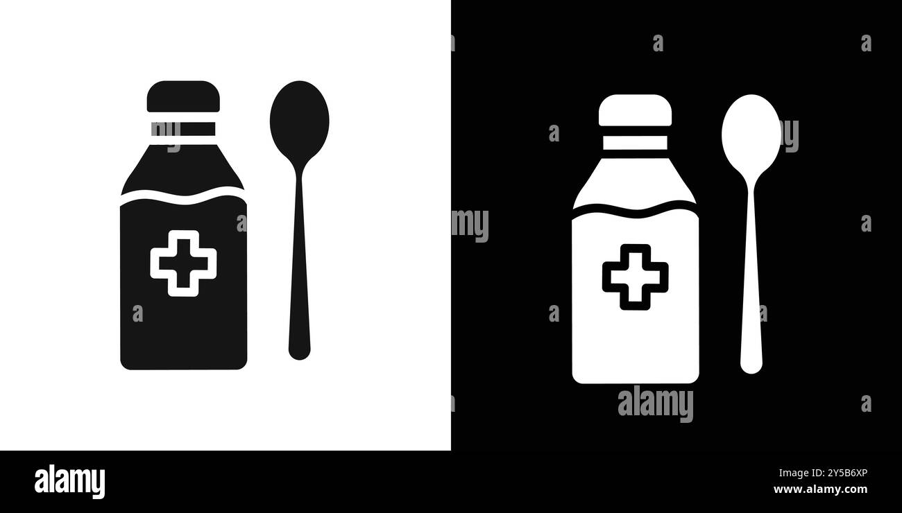 icona dello sciroppo per tosse, logo vettoriale, set di raccolta o gruppo pacchetto Illustrazione Vettoriale