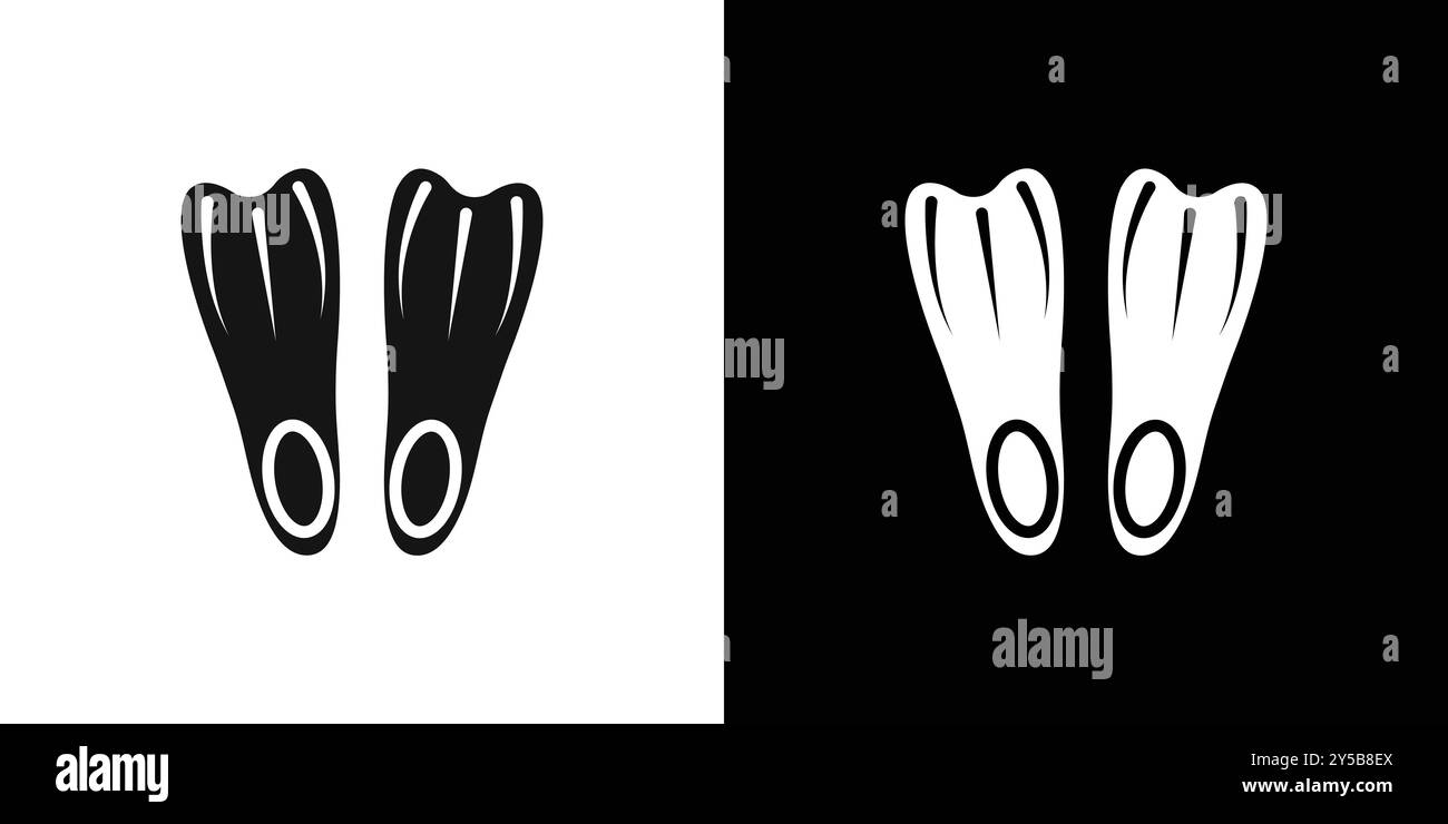 Set di logo vettoriale icona pinne da nuoto o gruppo pacchetto Illustrazione Vettoriale