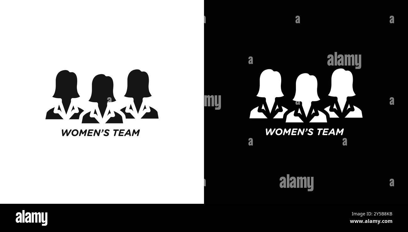 collezione di logo vector icona squadra donna o gruppo pacchetto Illustrazione Vettoriale