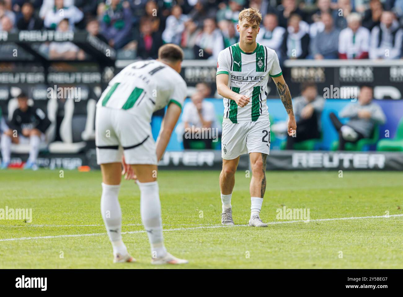 Firo : 14.09.2024, calcio, 1. Campionato, 1. Bundesliga, Borussia Monchengladbach - VfB Stoccarda Luca Netz (VFL Borussia Monchengladbach) Foto Stock