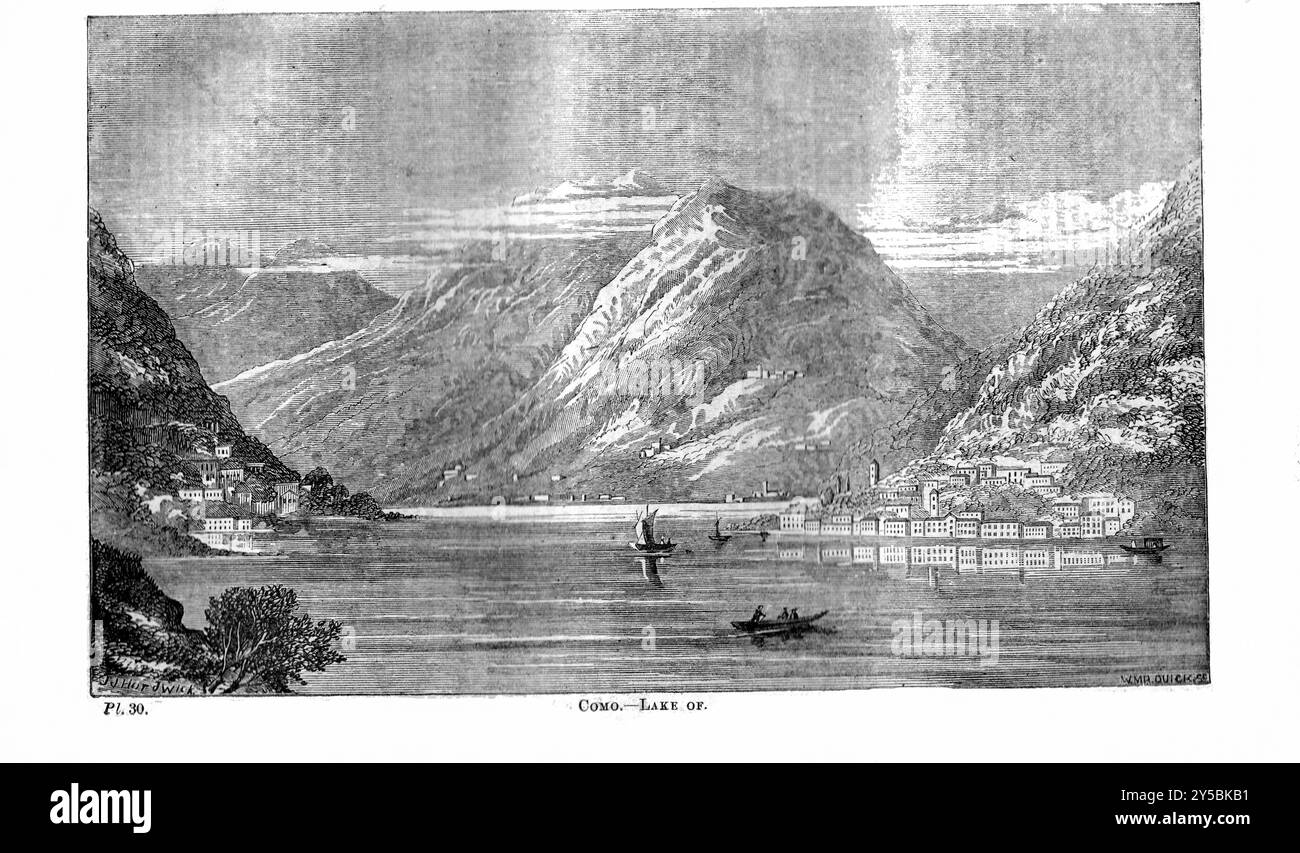 Piastra 30 - Lago di Como - DIZIONARIO DI GEOGRAFIA DI BEETON. A Universal Gazetteer, pubblicato da London Ward, Lock e Tyler 1868 Foto Stock