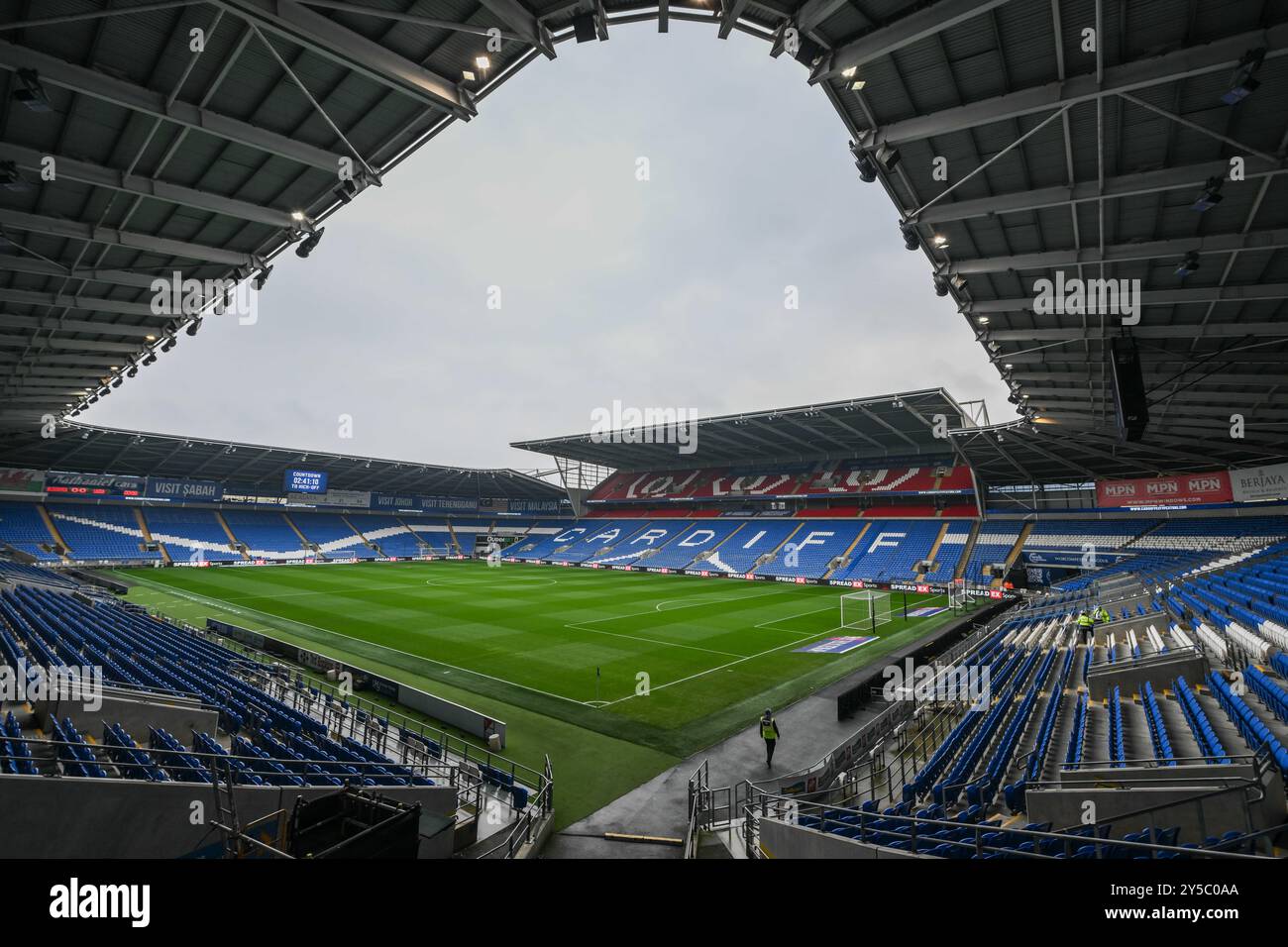 Una vista generale del Cardiff City Stadium, sede della città di Cardiff in vista della partita del campionato Sky Bet Cardiff City vs Leeds United al Cardiff City Stadium, Cardiff, Regno Unito, 21 settembre 2024 (foto di Craig Thomas/News Images) Foto Stock