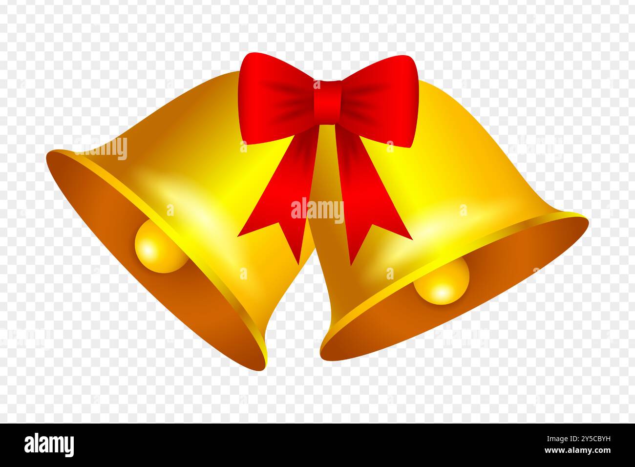 Illustrazione vettoriale delle campane natalizie su sfondo trasparente Illustrazione Vettoriale