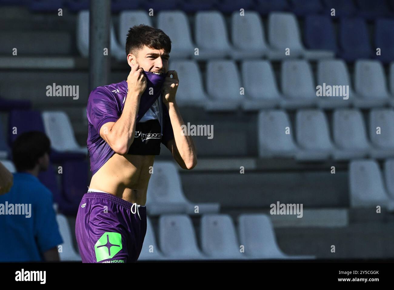Liegi, Belgio. 21 settembre 2024. Antoine Colassin di Beerschot raffigurato durante una partita di calcio tra Beerschot va e Sint-Truiden VV, ad Anversa, l'otto giorno della stagione 2024-2025 della "Jupiler Pro League" prima divisione del campionato belga, sabato 21 settembre 2024. BELGA PHOTO MAARTEN STRAETEMANS credito: Belga News Agency/Alamy Live News Foto Stock
