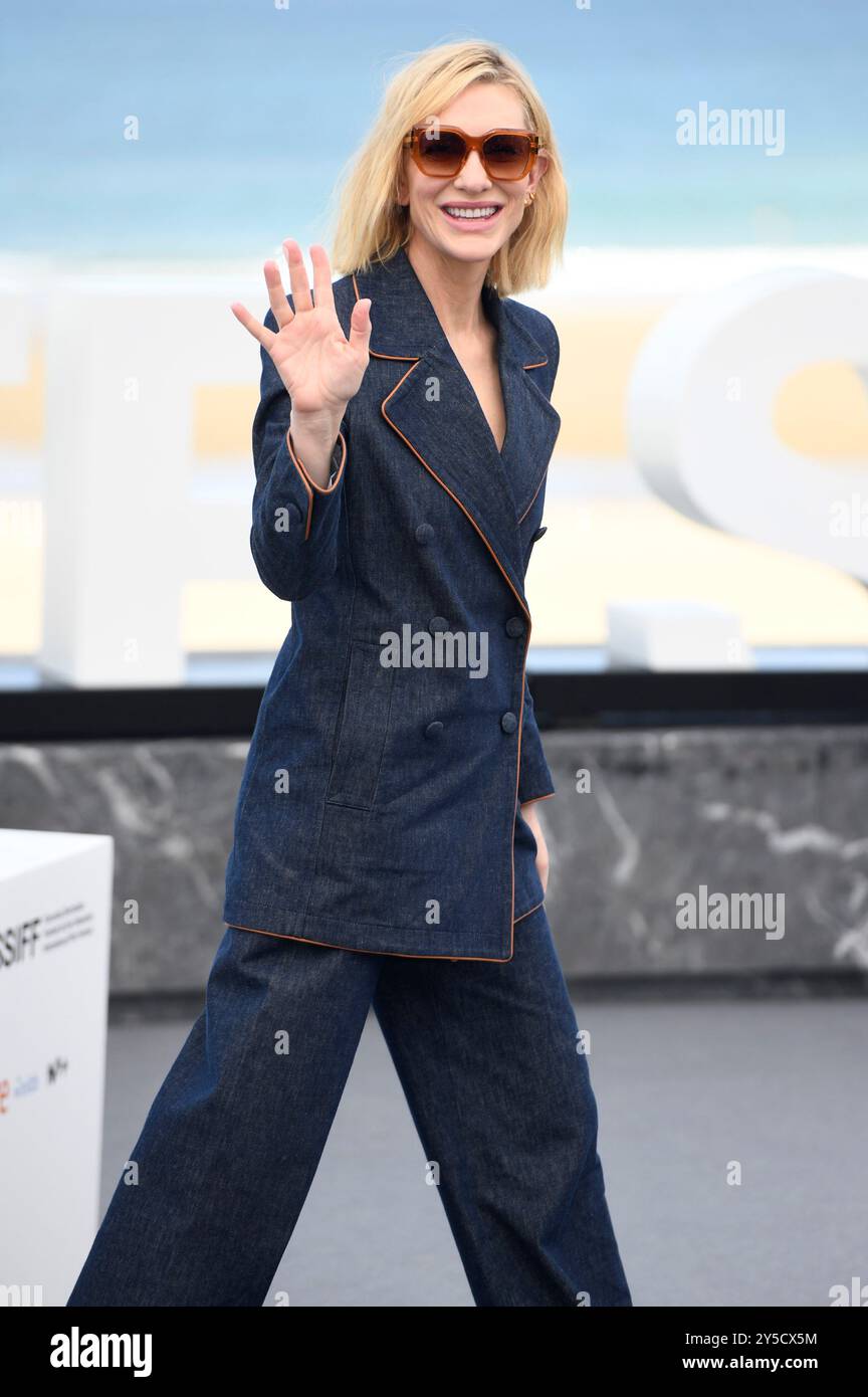 Cate Blanchett beim Photocall zum Kinofilm 'Rumours' auf dem 72. Internationalen Filmfestival San Sebastian / Festival Internacional de Cine de San Sebastián auf der Kursaal Terasse. San Sebastian, 21.09.2024 anni Foto Stock