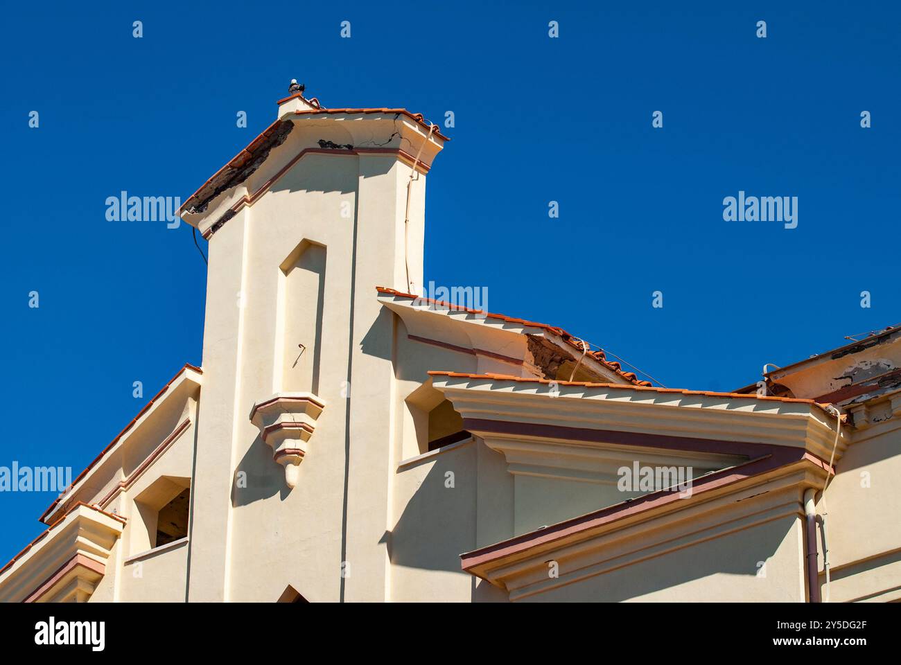 LIDO DI OSTIA - ROMA, dettaglio dell'ex Colonia Marina Vittorio Emanuele III sul lungomare di Toscanelli, Ostia Lido, Roma, Italia Foto Stock