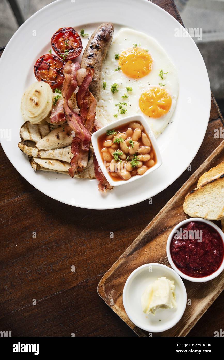 Colazione inglese completa tradizionale Foto Stock