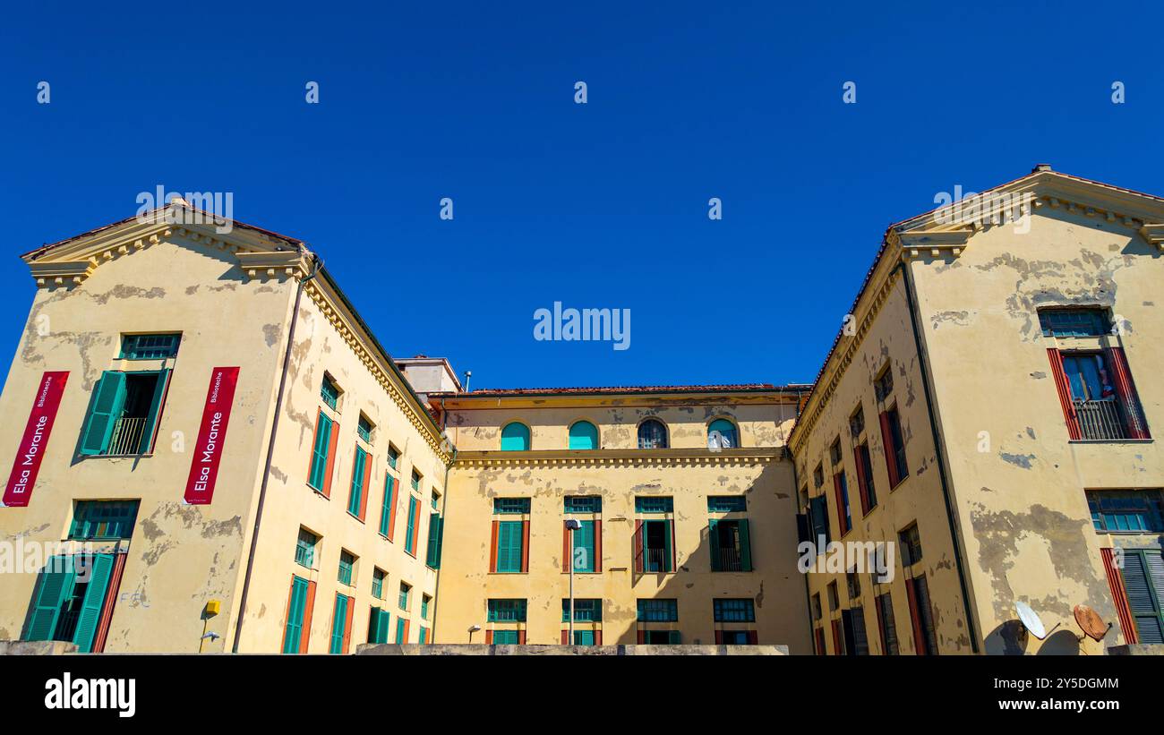 LIDO DI OSTIA - ROMA, scorcio dell'ex Colonia Marina Vittorio Emanuele III sul lungomare di Toscanelli, Ostia Lido, Roma, Italia Foto Stock