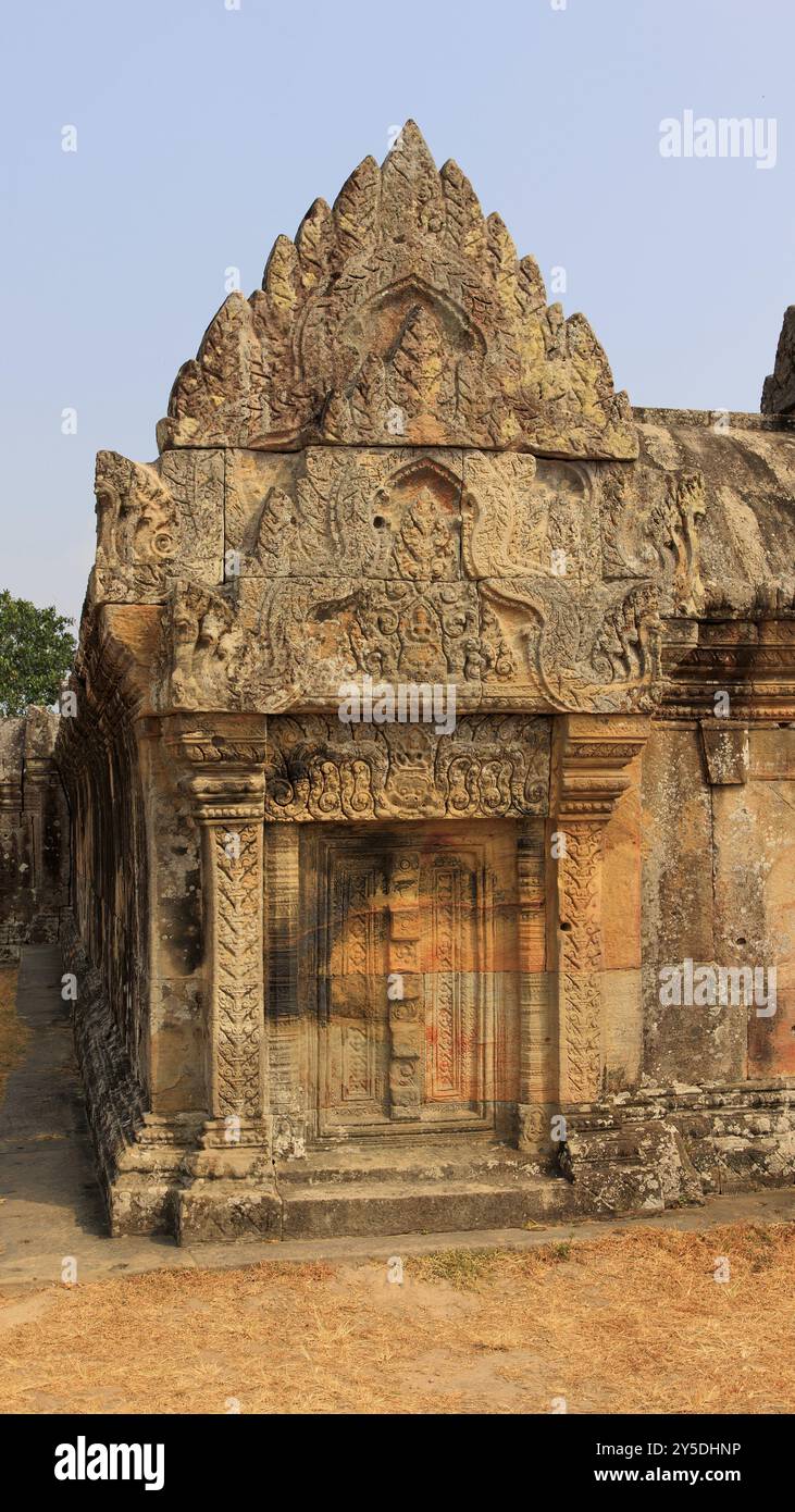 Una falsa porta di quella Gopura nel santuario indù di Preah Vihear in Cambogia Foto Stock