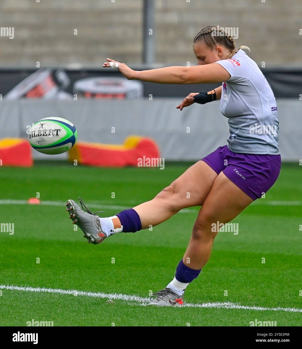 Northampton INGHILTERRA : Lia Green di LOUGHBOROUGH FULMINE durante la partita tra i Loughborough Lightning e i Leicester Tigers al cinch Stadium Franklin's Gardens. 21 settembre 2024 Northampton Regno Unito. Crediti: PATRICK ANTHONISZ/Alamy Live News Foto Stock