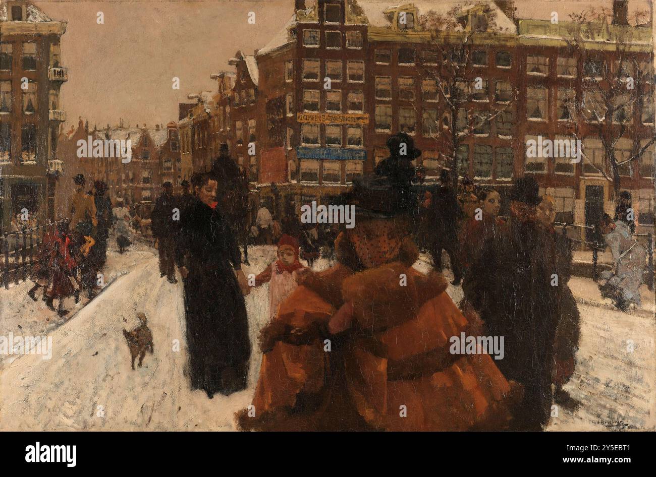 Il ponte Singel alla Paleisstraat di Amsterdam, George Hendrik Breitner, 1898 Foto Stock