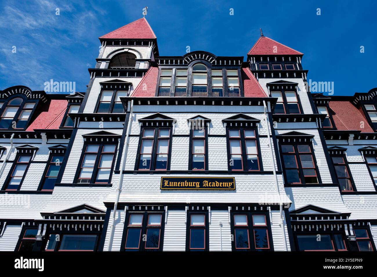 Lunenburg Academy, sito storico nazionale, edificio scolastico storico, architettura del secondo Impero, nuova Scozia, Canada Foto Stock