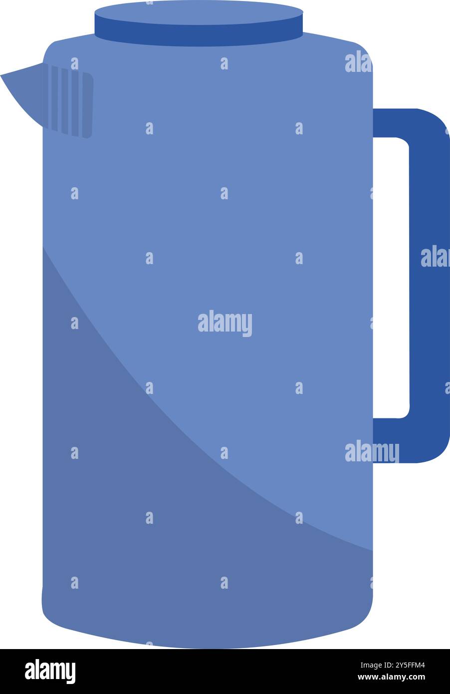 Illustrazione vettoriale della caraffa d'acqua blu isolata su un'icona piatta bianca da background.plastic caraffa Illustrazione Vettoriale
