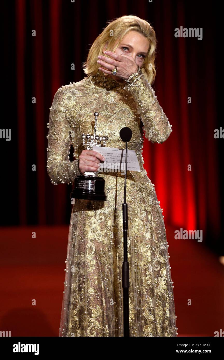 Cate Blanchett bei der Premiere des Kinofilms 'Rumours' und der Verleihung des Donostia Awards für ihr Lebenswerk auf dem 72. Internationalen Filmfestival San Sebastian / Festival Internacional de Cine de San Sebastián im Kursaal. San Sebastian, 21.09.2024 anni Foto Stock