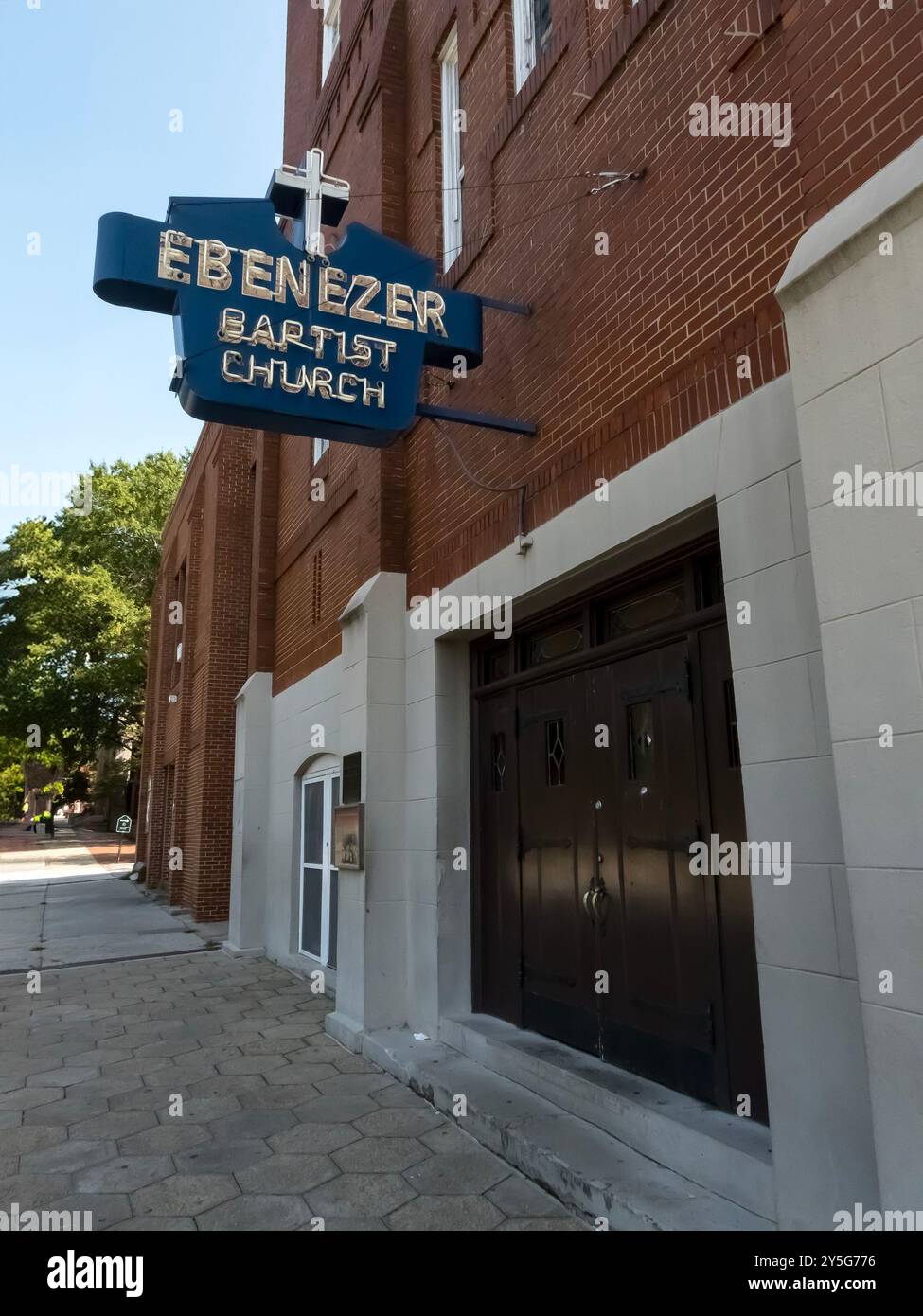 Atlanta, GA, Stati Uniti. 10 settembre 2024. La chiesa battista di Ebenezer ad Atlanta è uno storico megachurch, co-pastorizzato dal Dr. Martin Luther King Jr. Dal 1960 al 1968. Ha ospitato i funerali di King e John Lewis ed è guidato dal senatore Raphael Warnock. (Credit Image: © Walter G. Arce Sr./ASP via ZUMA Press Wire) SOLO PER USO EDITORIALE! Non per USO commerciale! Foto Stock