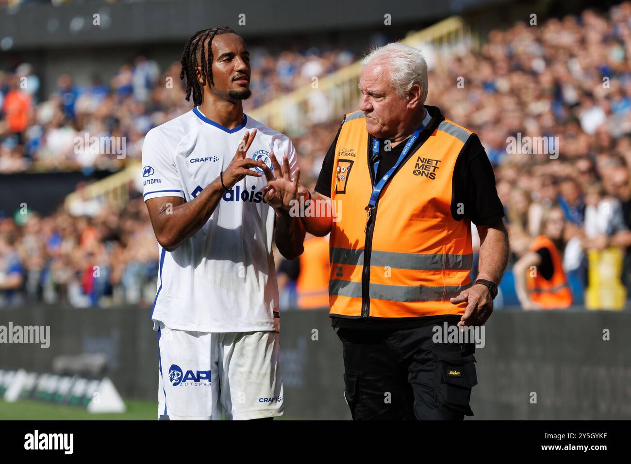 Brugge, Belgio. 22 settembre 2024. Archibald Archie Brown di Gent nella foto durante una partita di calcio tra il Club Brugge KV e il KAA Gent, domenica 22 settembre 2024 a Brugge, il giorno 8 della stagione 2024-2025 della prima divisione della "Jupiler Pro League" del campionato belga. BELGA FOTO KURT DESPLENTER credito: Belga News Agency/Alamy Live News Foto Stock