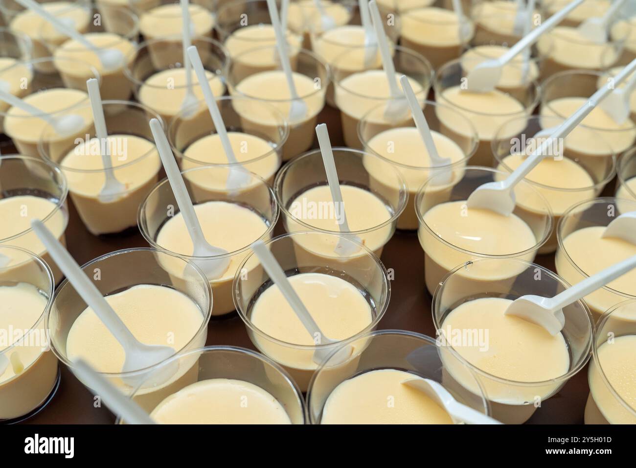 Dolce budino di cioccolato con ciliegia: Dessert per tutta la vita. Foto Stock