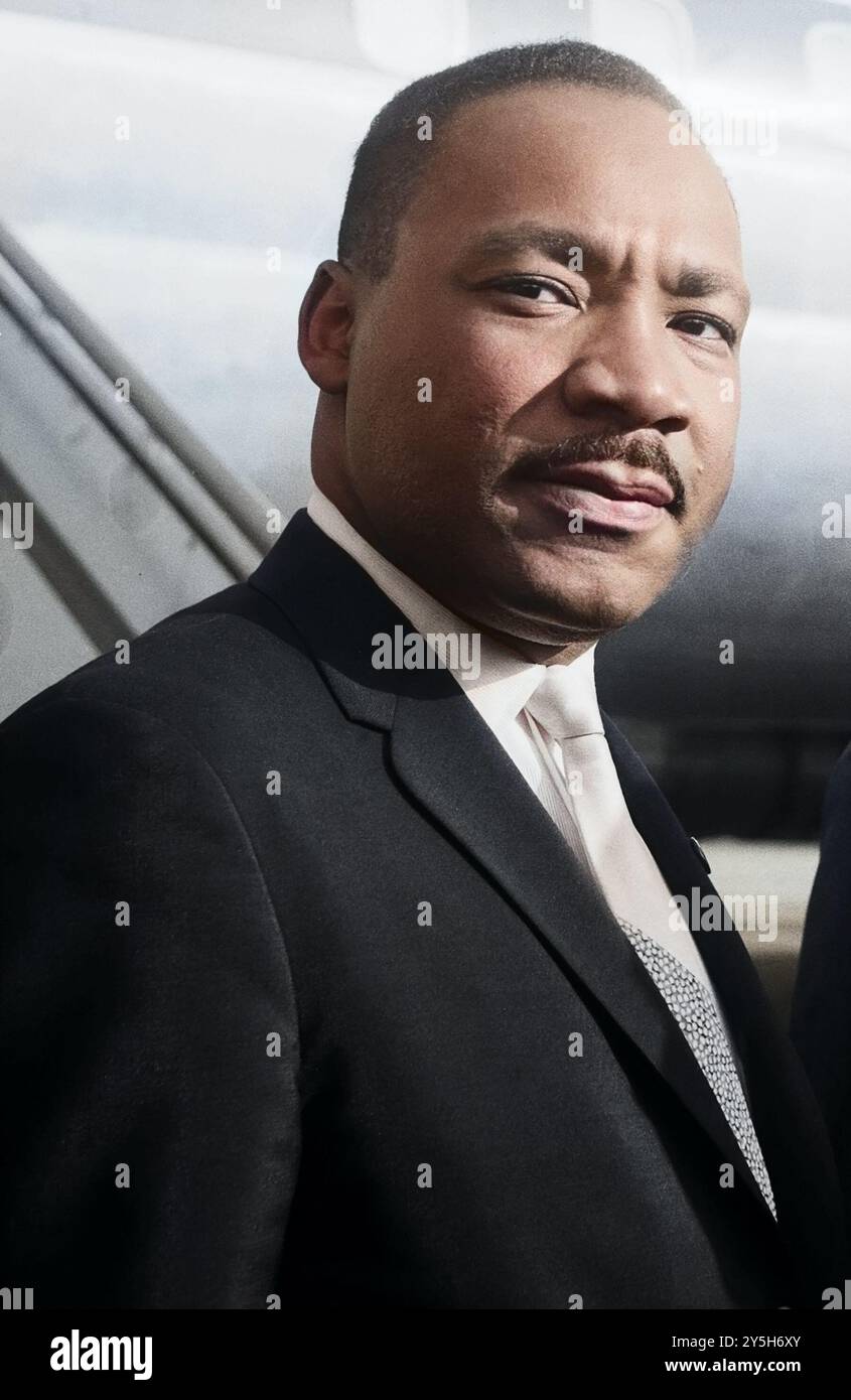 ----------------------------------- Martin Luther King nei Paesi Bassi, 15 agosto 1964 - colorato Foto Stock