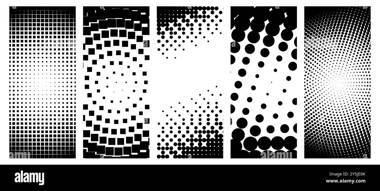 Una serie di striscioni verticali astratti con una combinazione di colori in bianco e nero. Illustrazione vettoriale Illustrazione Vettoriale