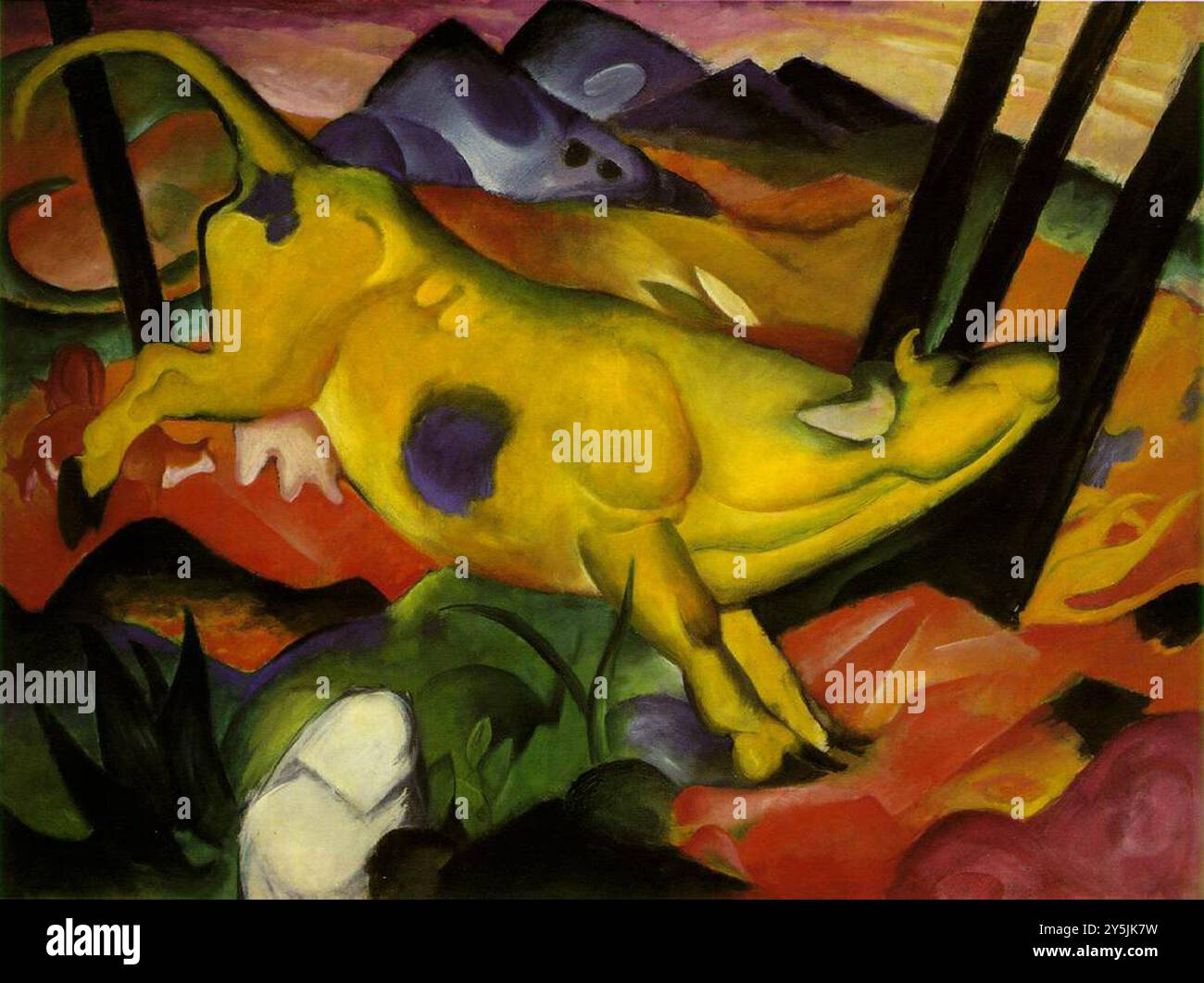 Die Gelbe Kuh, The Yellow Cow (1911), Solomon R. Guggenheim Museum, New York Franz Marc Foto Stock