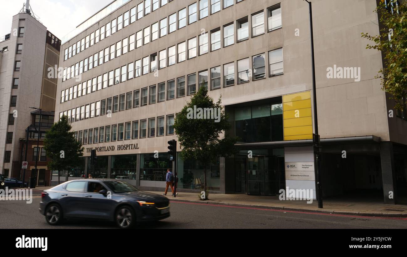 Il Portland Hospital, Great Portland Street, Londra. Foto Stock
