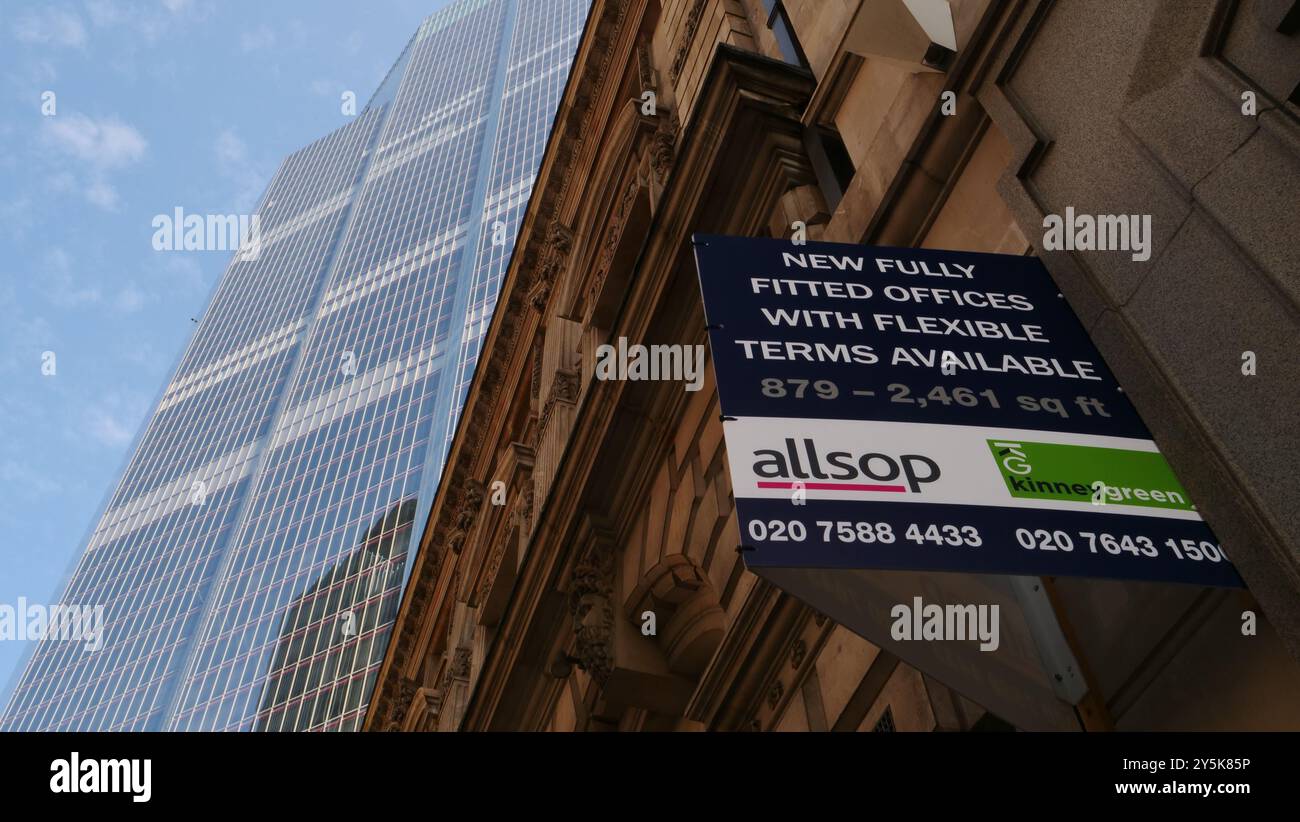 Proprietà commerciale da affittare a Cornhill, nella City di Londra Foto Stock