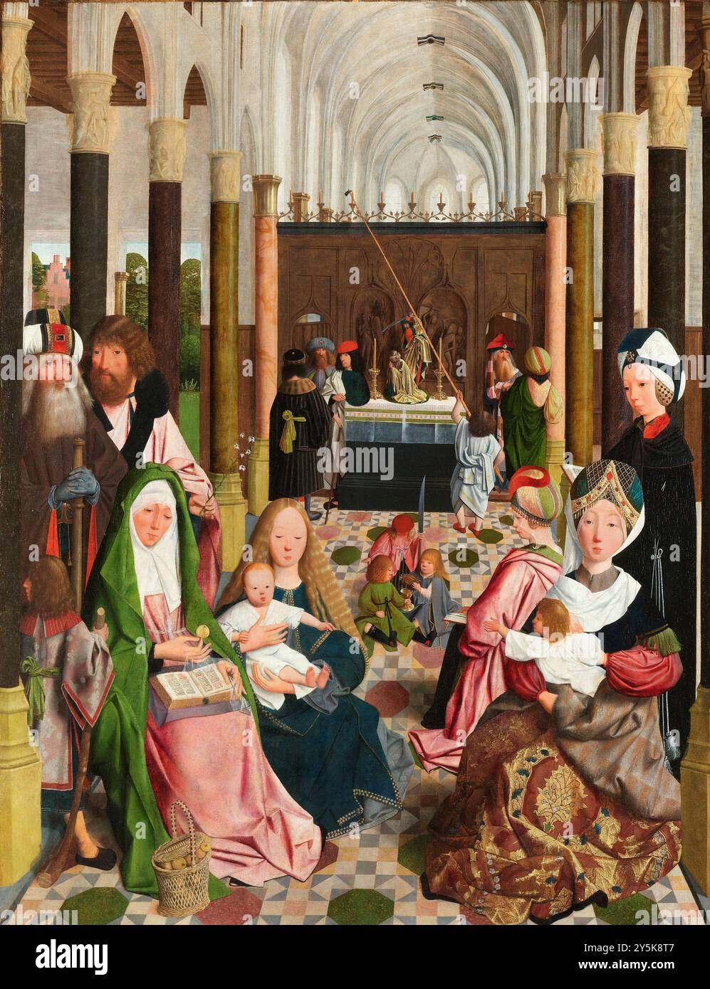 La Santa parentela. Geertgen tot Sint Jans (laboratorio di). c. 1495. Foto Stock