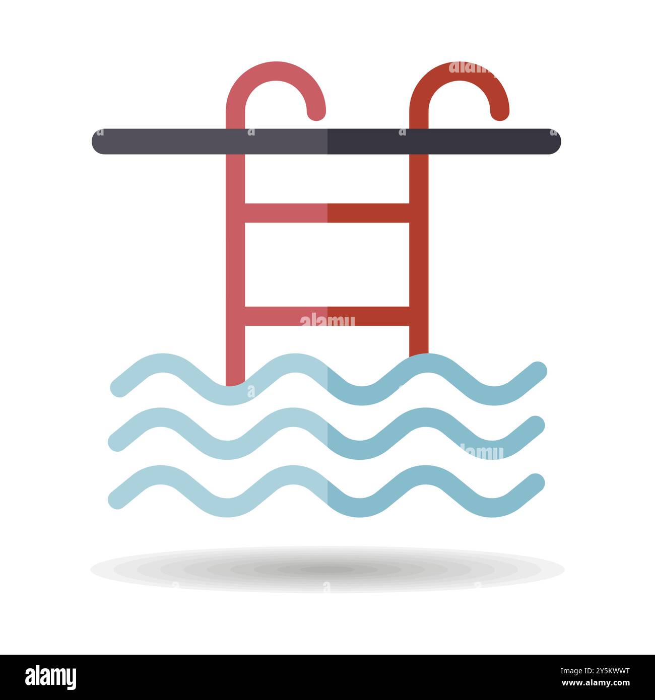 Piscina piatta vettore isolato icona. Simbolo grafico per sito web di viaggi e turismo e design di app, logo, app, UI Illustrazione Vettoriale