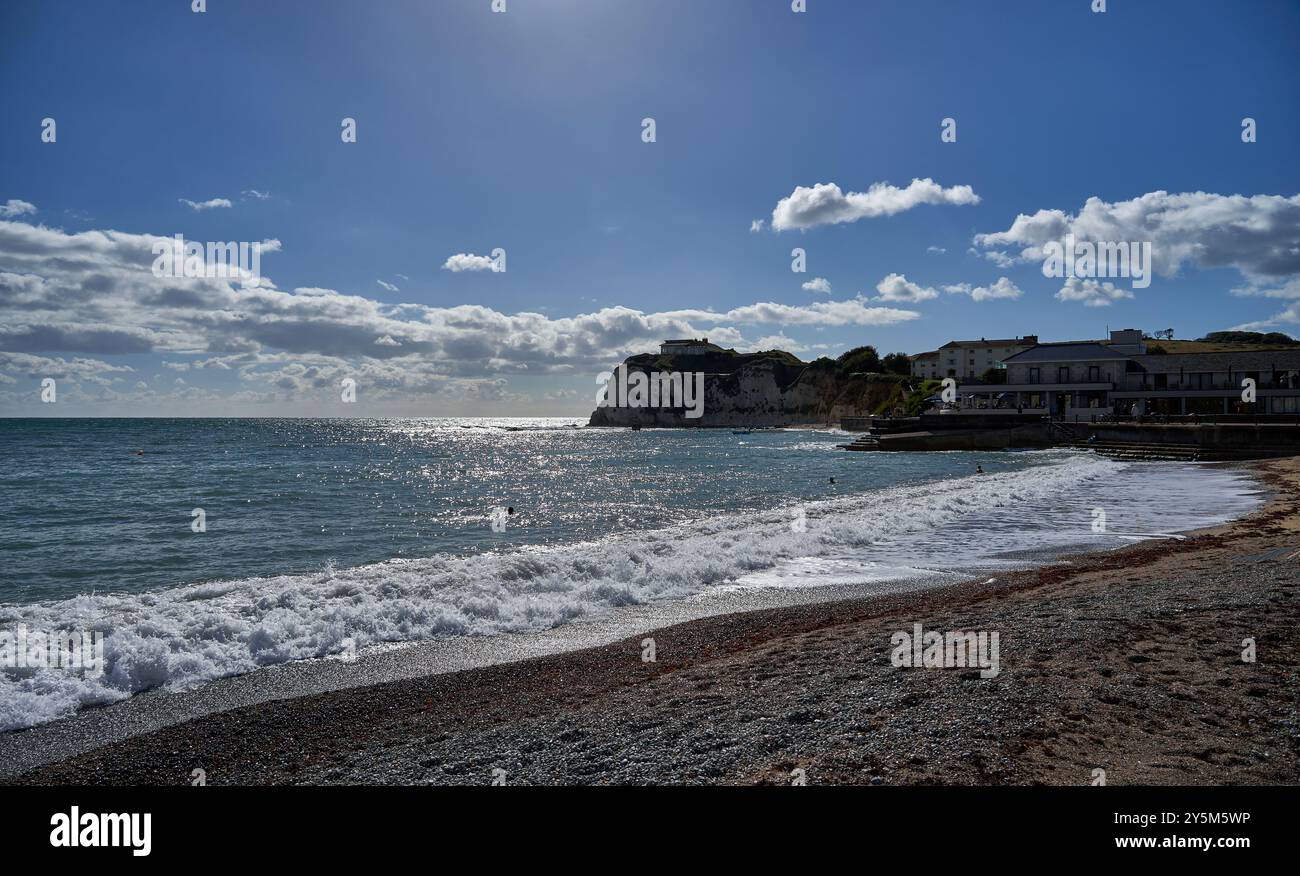 La baia di acqua dolce, Isle of Wight, Regno Unito Foto Stock