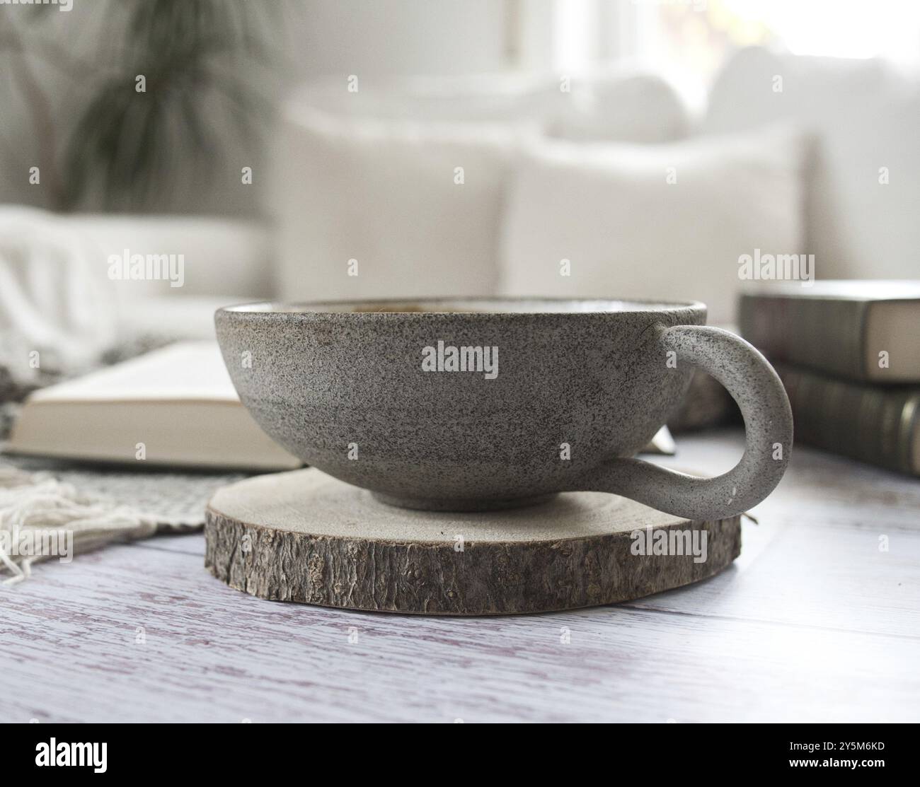 Caffè e libri Foto Stock