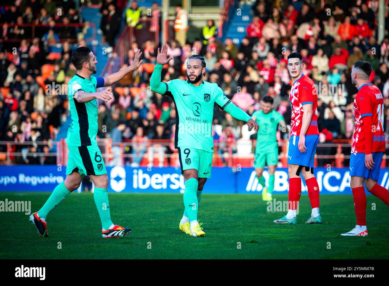 Lugo, Spagna. 6 gennaio 2024. King's Cup. CD Lugo vs Atletico de Madrid. Stadio Angel Carro. Memphis Foto Stock