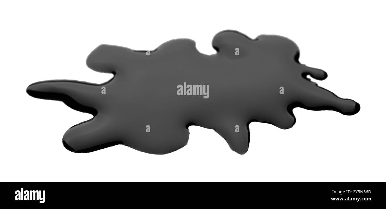 Inchiostro nero isolato su bianco Foto Stock