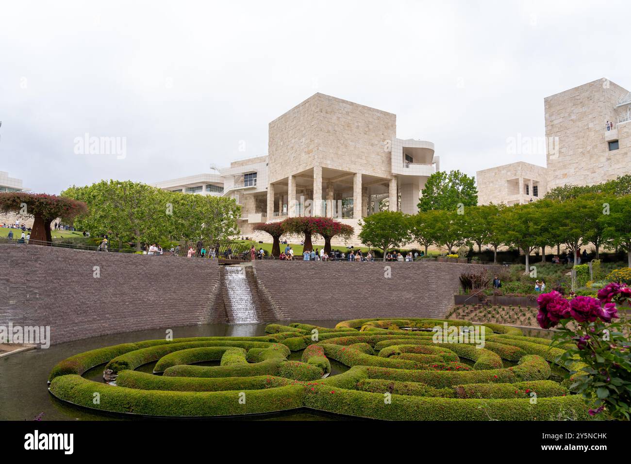 Giardino centrale nel Getty Center. Los Angeles, California, Stati Uniti Foto Stock