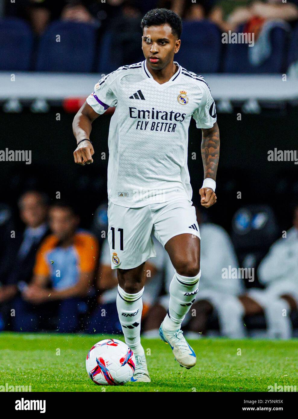 Madrid, Germania. 21 settembre 2024. Fussball la Liga 6. Spieltag Real Madrid - Espanyol Barcelona am 21.09.2024 im Estadio Santiago Bernabeu a Madrid Rodrygo ( Madrid ) foto: Revierfoto credito: ddp media GmbH/Alamy Live News Foto Stock