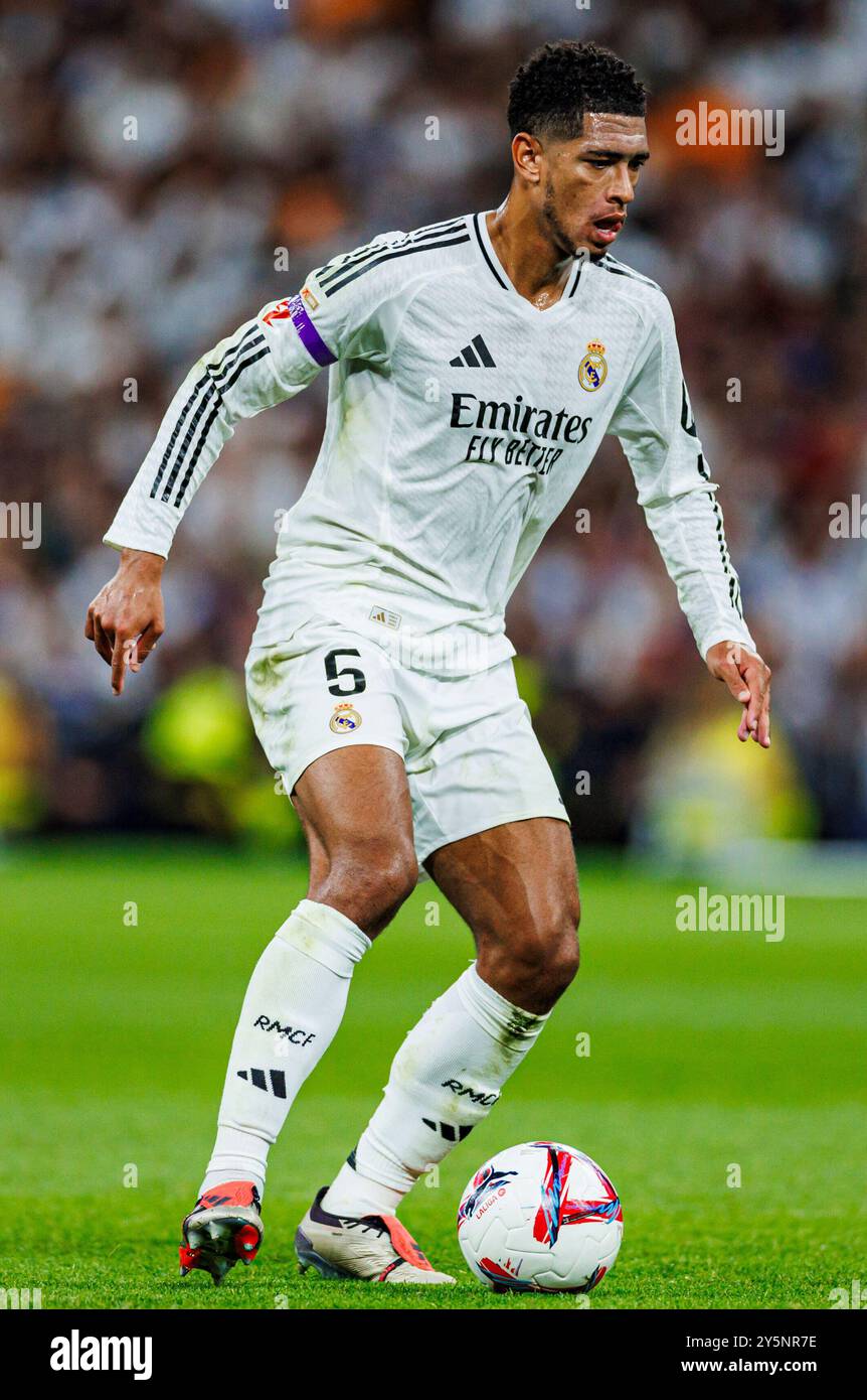 Madrid, Germania. 21 settembre 2024. Fussball la Liga 6. Spieltag Real Madrid - Espanyol Barcelona am 21.09.2024 im Estadio Santiago Bernabeu a Madrid Jude Bellingham ( Madrid ) foto: Revierfoto credito: ddp media GmbH/Alamy Live News Foto Stock