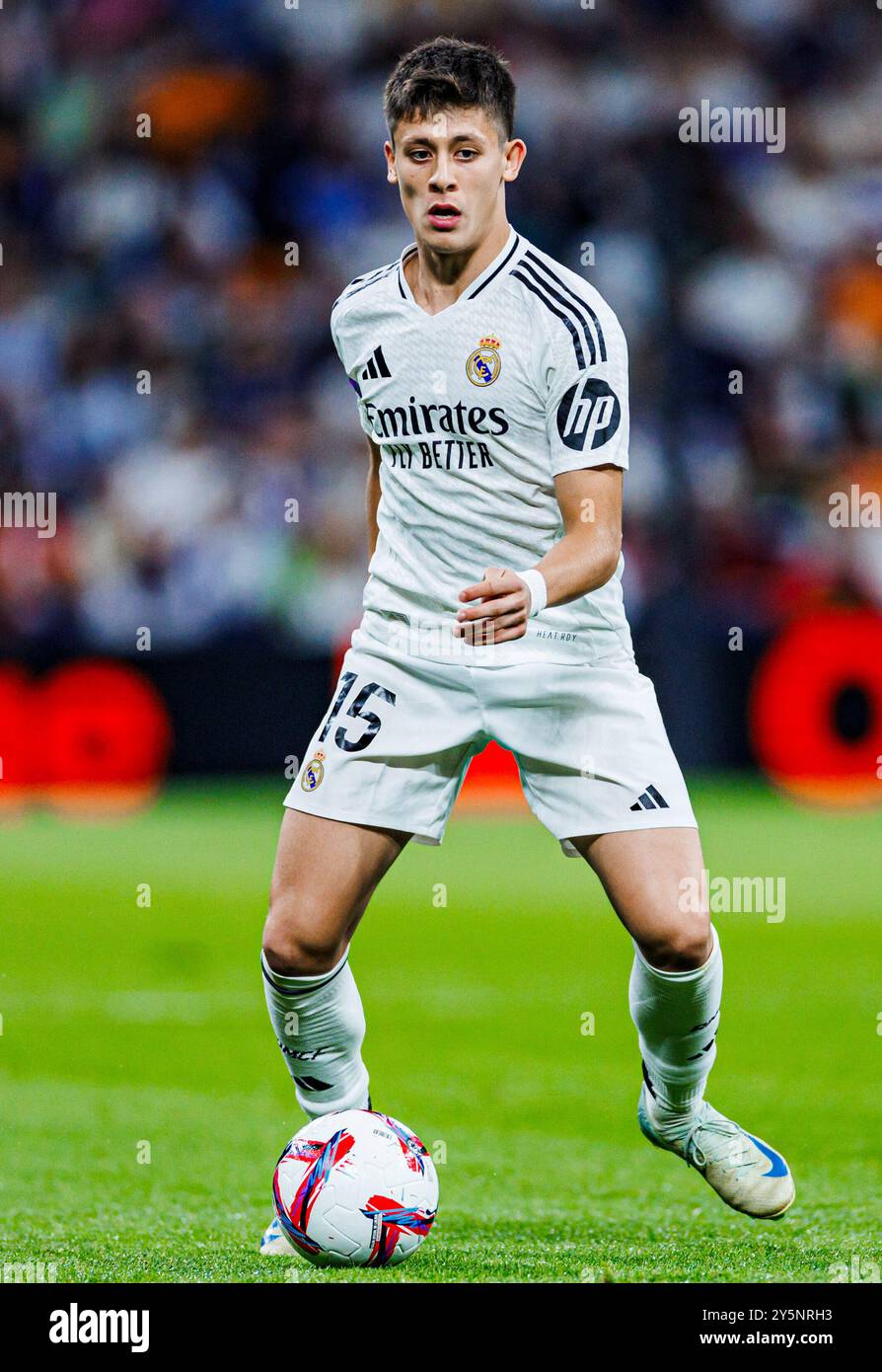 Madrid, Germania. 21 settembre 2024. Fussball la Liga 6. Spieltag Real Madrid - Espanyol Barcelona am 21.09.2024 im Estadio Santiago Bernabeu a Madrid Arda Gueler ( Madrid ) foto: Revierfoto credito: ddp media GmbH/Alamy Live News Foto Stock