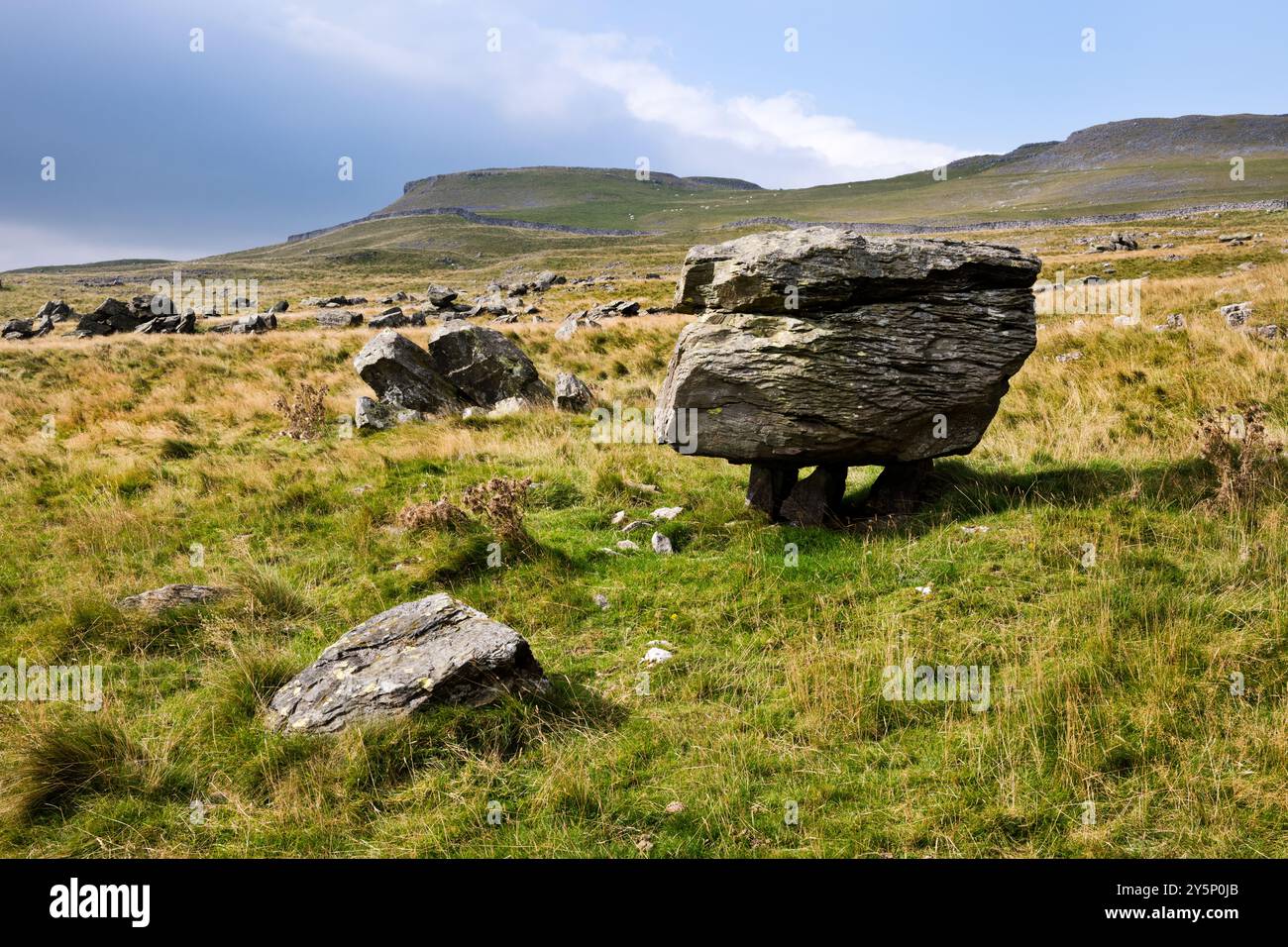 Le pietre erratiche glaciali del Norber, Austwick, Yorkshire Dales National Park, Regno Unito Foto Stock