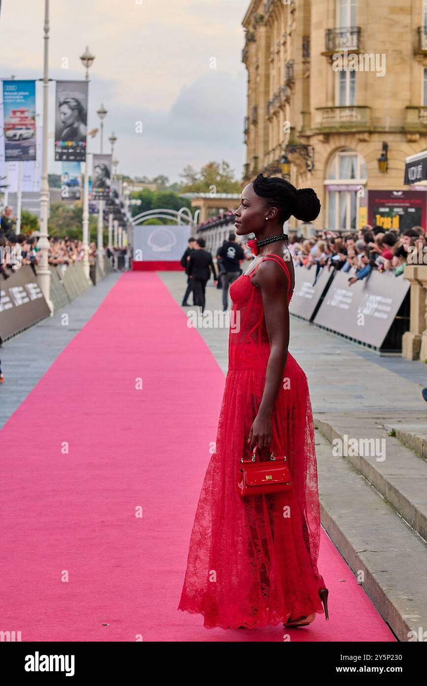 San Sebastian, Spagna. 22 settembre 2024. Lupita Nyong'o partecipa al Red carpet del film "The Wild robot" durante il 72° Festival Internazionale del Cinema di San Sebastian a San Sebastian, Spagna, il 20 settembre 2024. (Foto di COOLMedia/NurPhoto) credito: NurPhoto SRL/Alamy Live News Foto Stock