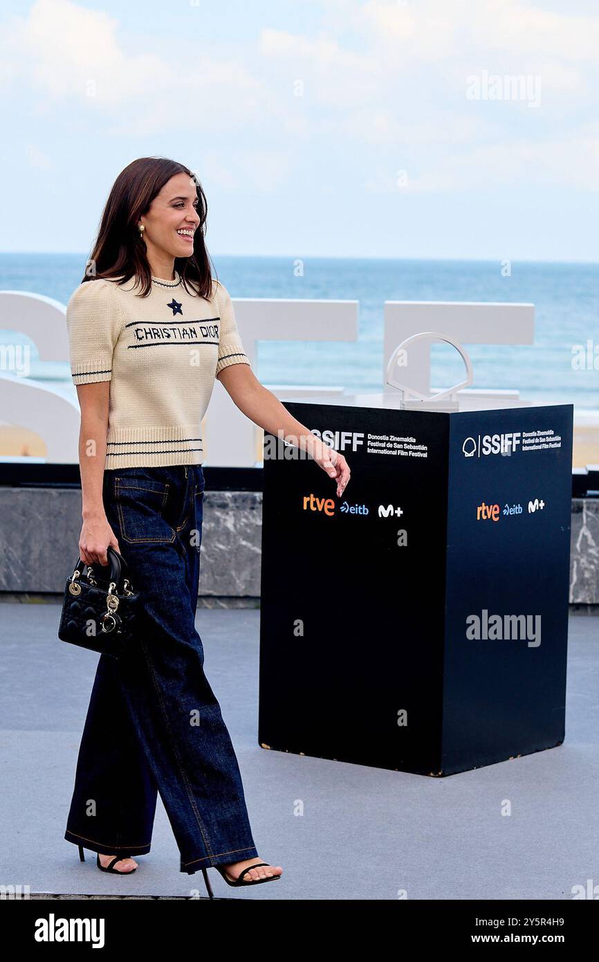 San Sebastian, Spagna. 22 settembre 2024. Macarena Garcia partecipa al photocall del film The Wild robot durante il 72° Festival Internazionale del Cinema di San Sebastian (foto di COOLMedia/NurPhoto) crediti: NurPhoto SRL/Alamy Live News Foto Stock