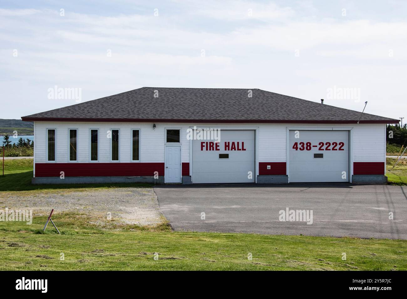 Fire hall sulla NL 10 a Trepassey, Terranova & Labrador, Canada Foto Stock