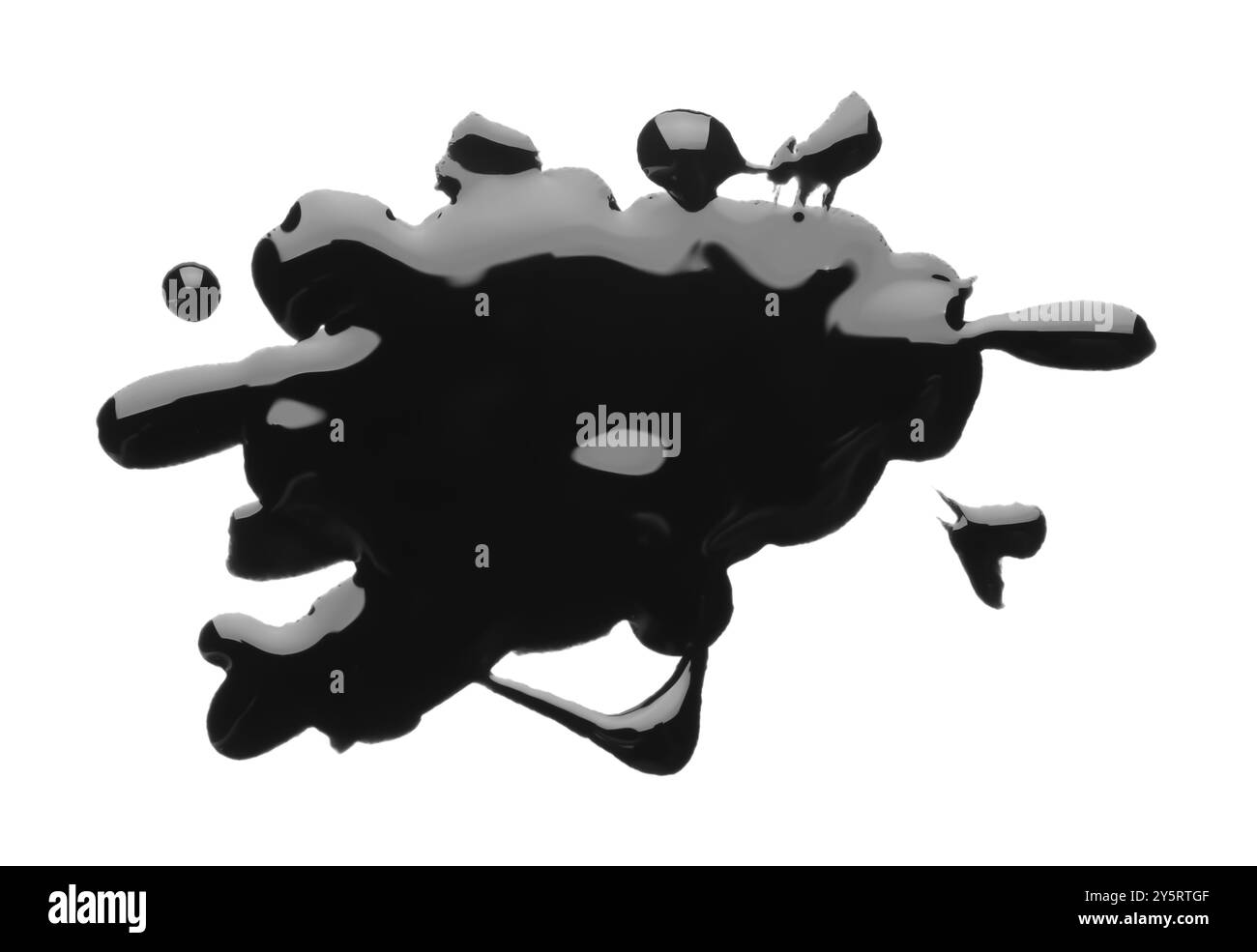 Blocco di inchiostro nero della stampante isolato su bianco, vista dall'alto Foto Stock