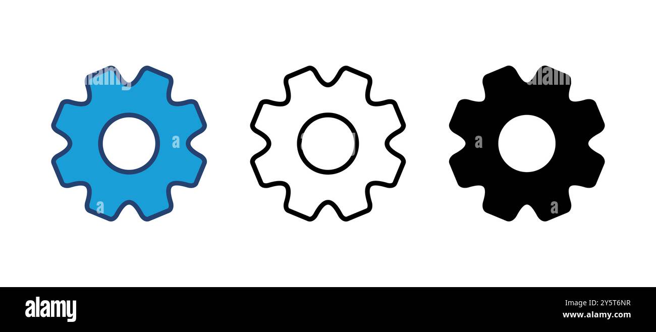 Impostazione dell'icona vettore. Simbolo icona impostazioni COG Illustrazione Vettoriale