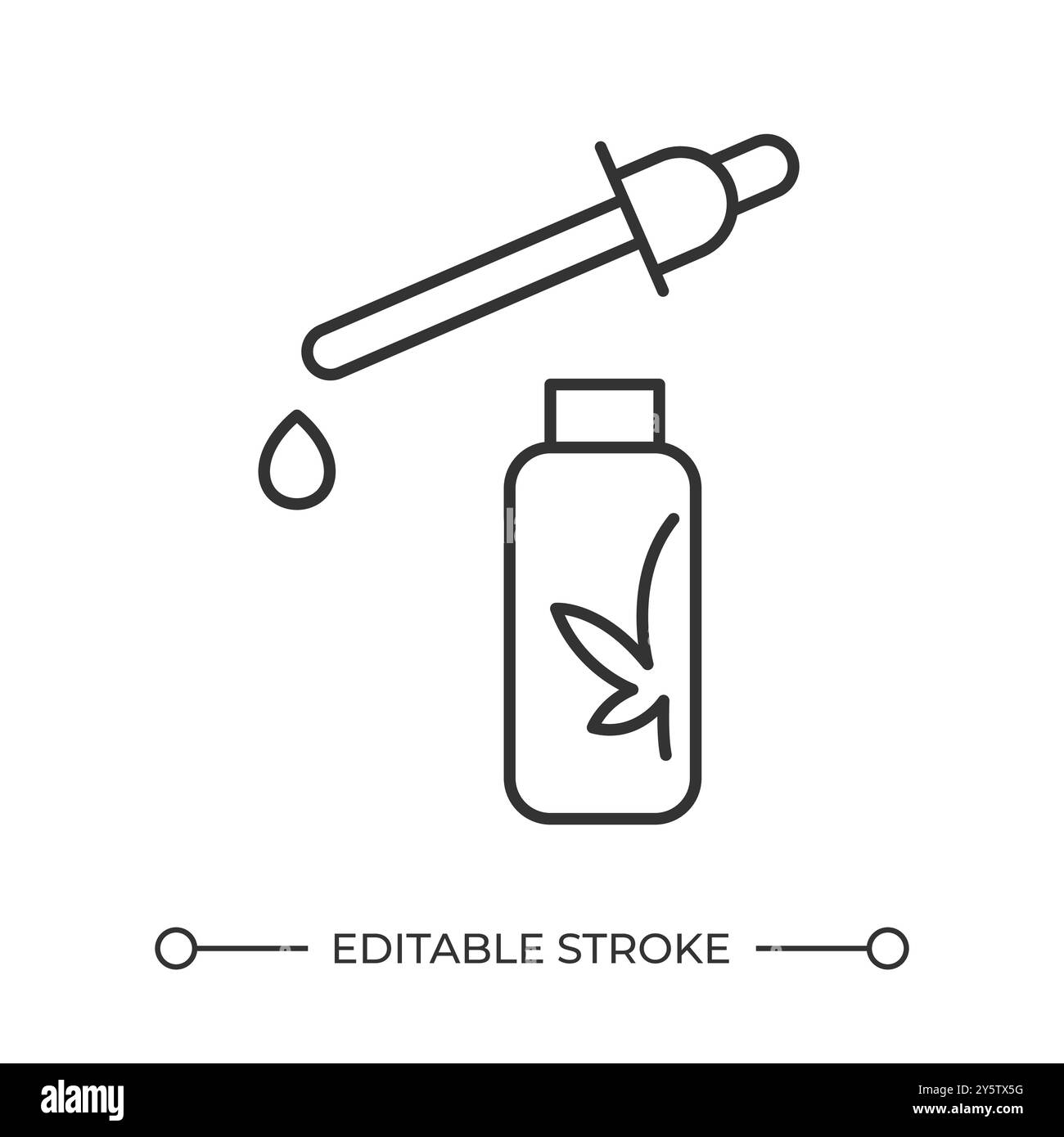 Icona lineare olio CBD Illustrazione Vettoriale