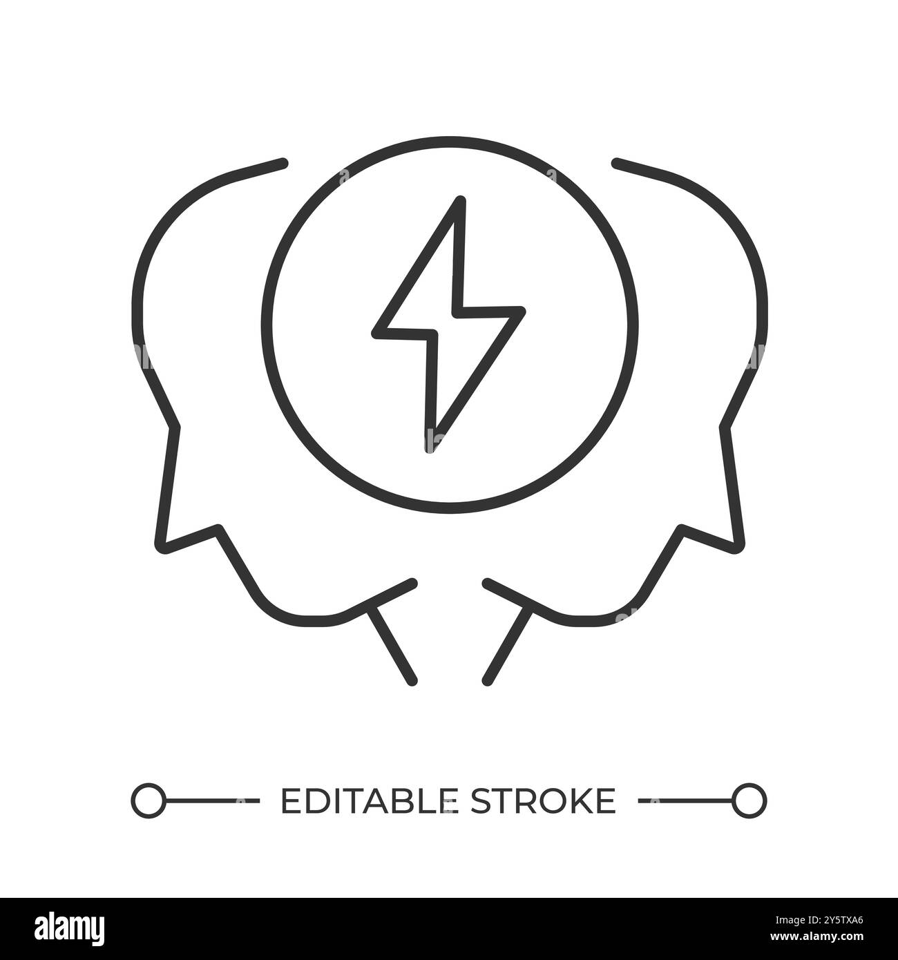 Icona lineare persone in conflitto Illustrazione Vettoriale