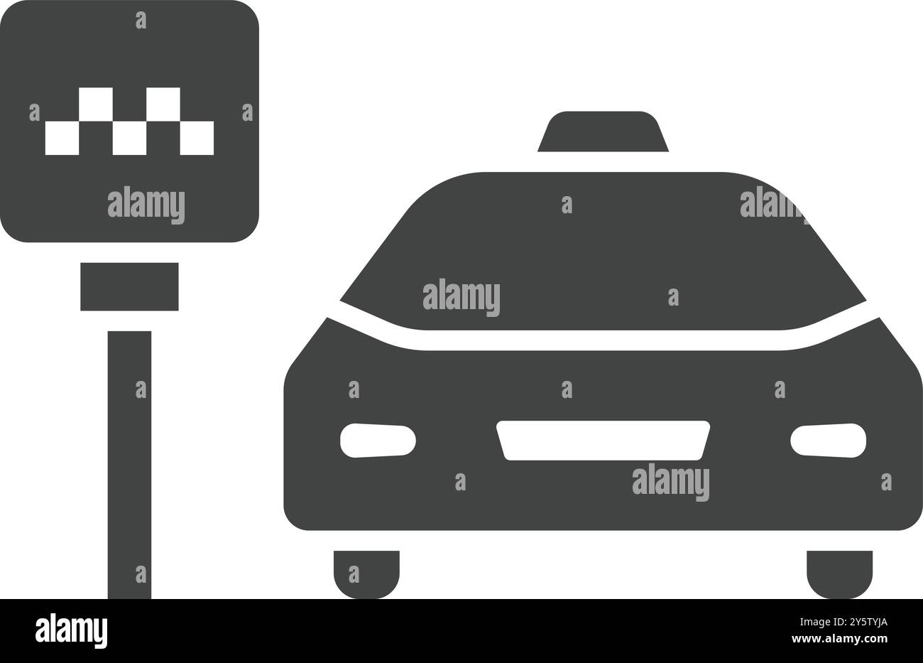 Immagine vettoriale dell'icona di arresto taxi. Adatto per applicazioni mobili applicazioni Web e supporti di stampa. Illustrazione Vettoriale