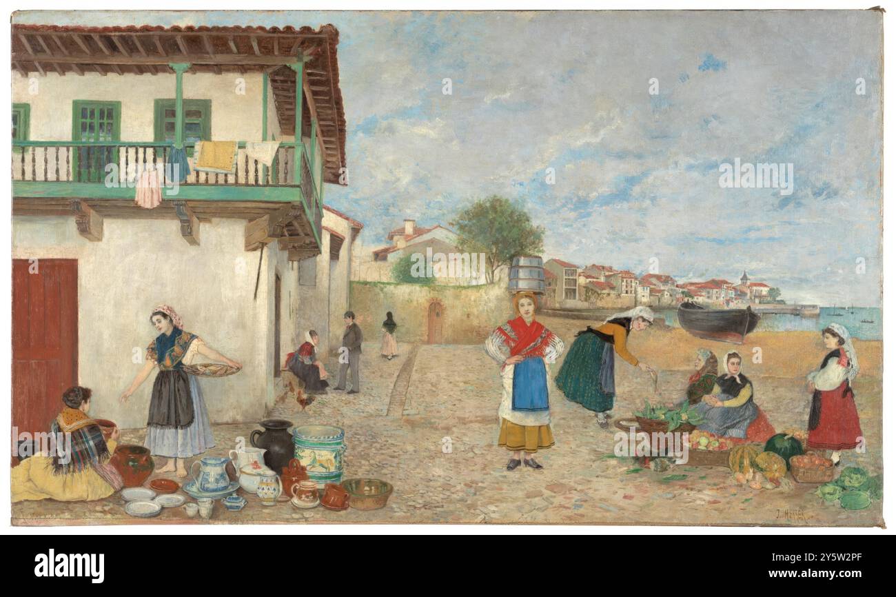 Joaquín María Herrer y Rodríguez / "Un mercato in un villaggio delle Asturie". Circa 1876. Olio su tela. Museo: Museo del Prado, Madrid, España. Foto Stock Joaquín María Herrer y Rodríguez / "Un mercato in un villaggio delle Asturie". Circa 1876. Olio su tela. Museo: Museo del Prado, Madrid, España. Foto Stock