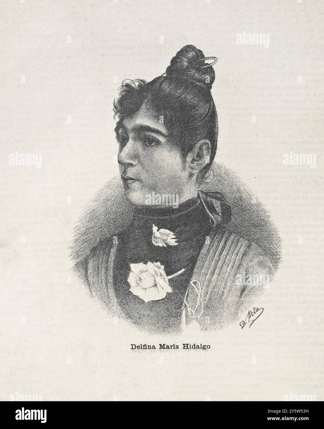 Delfina Maria Hidalgo Delfina María Hidalgo - nota anche come Delfina María Hidalgo de Morán o il suo pseudonimo letterario Violete (Caldera, 1862-?) Era insegnante, poeta, saggista, traduttore ed editore cileno. Ha collaborato in diverse riviste e giornali come El padre Camargo negli anni '1870 e in The Preacher (1885), dove è stato il primo editore; ha anche fondato e curato la Aurora nel 1887. Nella sfera poetica, una delle sue prime pubblicazioni fu Poetic Essays, che fu lanciato ad Antofagasta nel 1880; d'altra parte, insieme ad altri scrittori come Quiteria Varas Marín o Amelia so Foto Stock