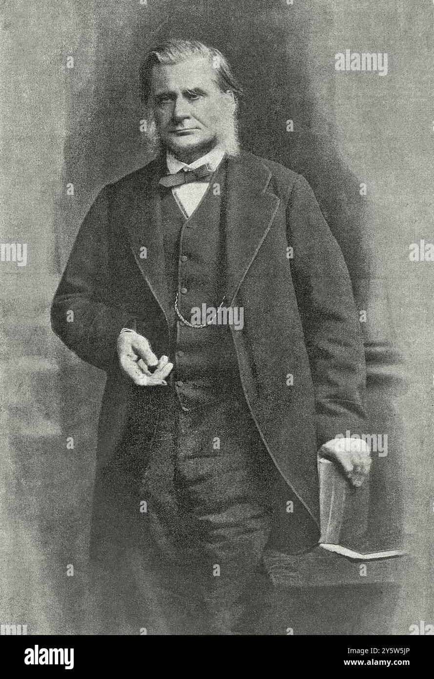Ritratto di Thomas Henry Huxley. Thomas Henry Huxley (1825–1895) è stato un biologo e antropologo inglese specializzato in anatomia comparata. È diventato noto come "Bulldog di Darwin" per la sua difesa della teoria dell'evoluzione di Charles Darwin. Foto Stock